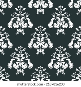 Damask pattern. Seamless traditional Design for background,carpet,wallpaper,clothing,wrapping,Batik,fabric,Vector illustration.embroidery style.