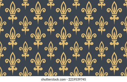 Damask pattern seamless vector background wallpaper Fleur de Lis pattern African Digital texture Design for print printable fabric saree border.