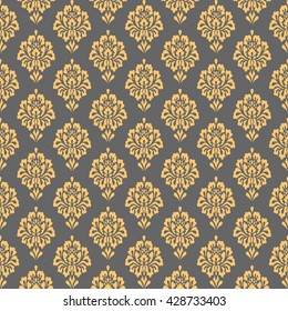 Damask pattern seamless. vector illustration of floral background textile