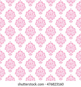 Damask pattern seamless. Vintage floral background vector illustration. Pink  and white. vintage seamless pattern. textile pattern