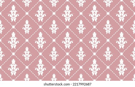 Damask pattern sheets vector seamless background wallpaper Fleur de Lis pattern Digital texture Design for print printable fabric saree border.