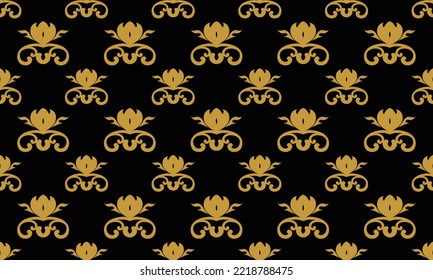 Damask pattern stencil vector seamless background wallpaper Fleur de Lis pattern Scandinavian batik Digital texture Design for print printable fabric saree border.