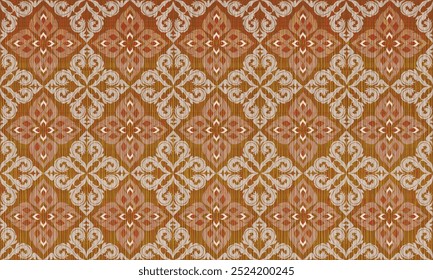 Patrón de damasco de tela étnica tribal, diseños de patrones elegantes patrón de tela tejida motivo, flora, geométrica, diseño de textura para el Fondo de pantalla, envoltura, ropa, almohada de ropa de mesa, alfombra, decoración de telas de damasco.