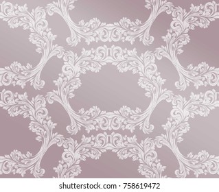 Damask pattern Vector illustration handmade ornament decor. Baroque background texture