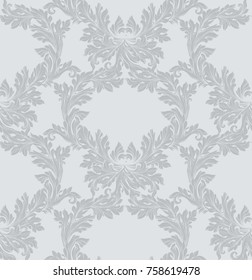 Damask pattern Vector illustration handmade ornament decor. Baroque background texture