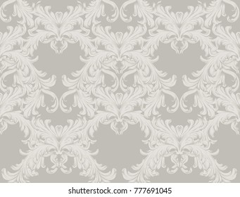 Damask pattern Vector illustration handmade ornament decor. Baroque background textures