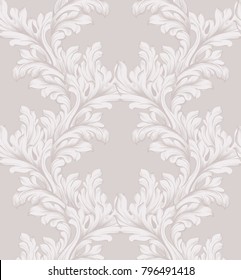 Damask pattern Vector ornament decor. Baroque background textures