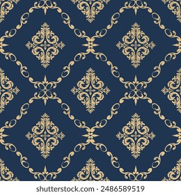 Damask pattern vector Perfect for bed sheets, carpets, and wallpapers, the seamless, vintage patterns add a touch of classic luxury to any fabric.