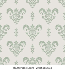 Damask pattern vector Perfect for bed sheets, carpets, and wallpapers, the seamless, vintage patterns add a touch of classic luxury to any fabric.