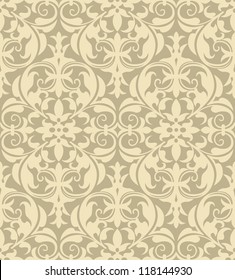 Damask Pattern - Vector seamless pattern background.  File includes pattern swatch.