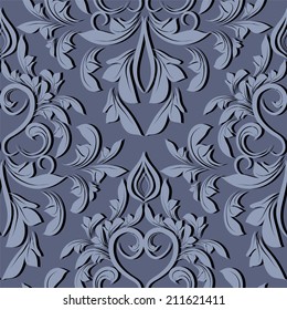 damask pattern. vector seamless wallpaper. flower background