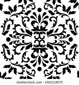 Damask pattern in vintage style. Texture backdrop. Seamless floral pattern. Fabric print texture.