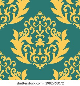 Damask pattern in vintage style. Texture backdrop. Seamless floral pattern. Fabric print texture. Vector illustration