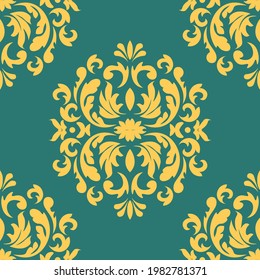 Patrón Damask en estilo vintage. Fondo de textura. Patrón floral sin foco. Textura de impresión de tejido. Ilustración del vector