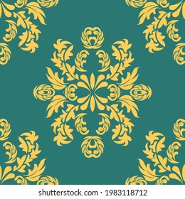 Damask pattern in vintage style. Texture backdrop. Seamless floral pattern. Fabric print texture. Vector illustration
