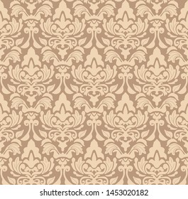 Damask patterned background illustration in two colors. Retro, vintage, noble image background.