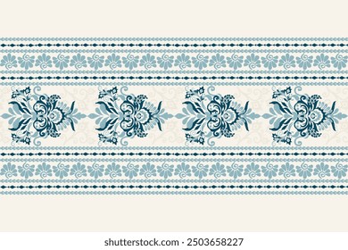 Damask pattern.Ikat floral pattern on white background.Ikat ethnic pattern vector illustration,Aztec style,hand drawn,baroque embroidery.design for texture,fabric,clothing,decoration,carpet,print,rug