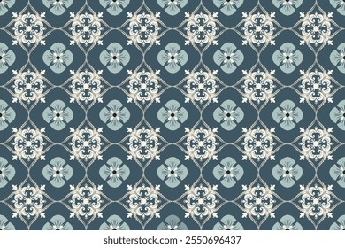 Damask patterns feature intricate, symmetrical motifs inspired by floral or ornamental designs. Often elegant and timeless, they are ideal for clothing, rugs, and home decor, adding a luxurious and cl