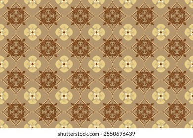 Damask patterns feature intricate, symmetrical motifs inspired by floral or ornamental designs. Often elegant and timeless, they are ideal for clothing, rugs, and home decor, adding a luxurious and cl