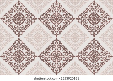 Damask patterns feature intricate, symmetrical motifs inspired by floral or ornamental designs. Often elegant and timeless, they are ideal for clothing, rugs, and home decor.