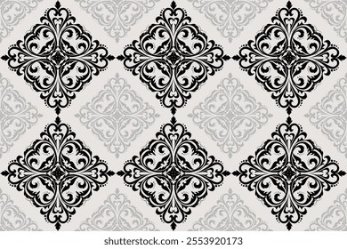 Damask patterns feature intricate, symmetrical motifs inspired by floral or ornamental designs. Often elegant and timeless, they are ideal for clothing, rugs, and home decor.