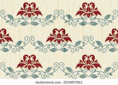 Damask patterns feature intricate, symmetrical motifs inspired by floral or ornamental designs. Often elegant and timeless, they are ideal for clothing, rugs, and home decor.