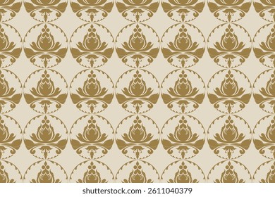 Damask patterns feature intricate, symmetrical motifs inspired by floral or ornamental designs. Often elegant and timeless, they are ideal for clothing, rugs, and home decor.