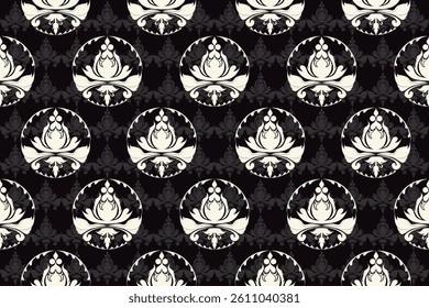 Damask patterns feature intricate, symmetrical motifs inspired by floral or ornamental designs. Often elegant and timeless, they are ideal for clothing, rugs, and home decor.