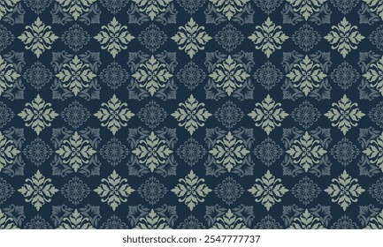 Patrón de damasco, arte tailandés, tela étnica tribal, tela tejida de diseño de patrón elegante sin costuras vintage. Motivo del patrón, geométrico, diseño de textura para el Fondo de pantalla, envoltura, ropa, alfombra, almohada, manta