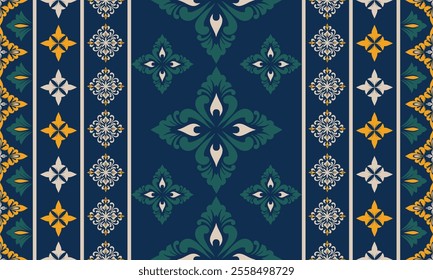 Damask pattern,tribal ethnic fabric,elegant pattern design woven fabric.Pattern motif,geometric,royalty texture design for wallpaper,wrapping,clothing,rug,carpet,pillow,blanket.