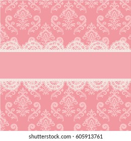 Damask pink pattern background