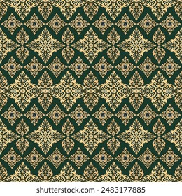 Damask refers to woven fabric with floral or geometric patterns created from a special weave that creates a distinctive pattern on the fabric. This weaving uses a technique of using multi-colored yarn