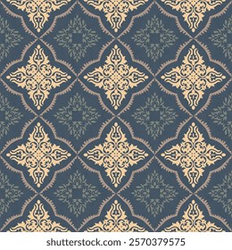 Damask refers to woven fabric with floral or geometric patterns created from a special weave that creates a distinctive pattern on the fabric. This weaving uses a technique of using multi-colored yarn