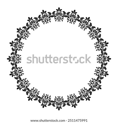Damask round pattern element,damask motifs geometric floral,Vector classical luxury damask ornament, seamless texture for card,textile,wall art,islamic,Round ornament, metallic border