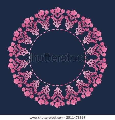 damask round rose gold pattern element,damask motifs floral,Vector classic luxury damask ornament, seamless texture for card,textile,wall art,islamic,Round ornament, metallic border