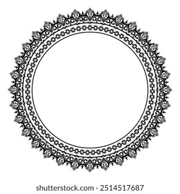 Damask Round Wreath circular round ornament floral Abstract pattern, Classic Victorian traditional style, illustration Vintage Design, Floral frames, Mandala, Antique, Moroccan frame