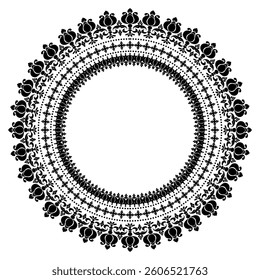 Damask Round Wreath circular round ornament floral Abstract pattern, Classic Victorian traditional style, illustration Vintage Design, Floral frames, Mandala, Antique, Moroccan frame