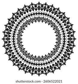 Damask Round Wreath circular round ornament floral Abstract pattern, Classic Victorian traditional style, illustration Vintage Design, Floral frames, Mandala, Antique, Moroccan frame