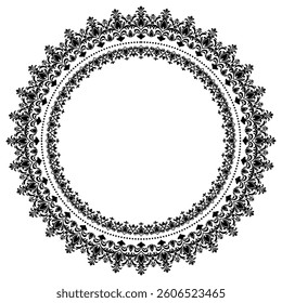 Damask Round Wreath circular round ornament floral Abstract pattern, Classic Victorian traditional style, illustration Vintage Design, Floral frames, Mandala, Antique, Moroccan frame