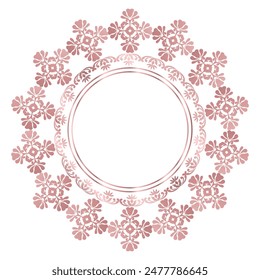 Damask Round Wreath rose gold circular round ornament floral Abstract pattern, Classic Victorian traditional style, illustration Vintage Design, Floral frames, Mandala, Antique, Moroccan frame