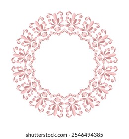Damask Round Wreath rose gold circular round ornament floral Abstract pattern, Classic Victorian traditional style, illustration Vintage Design, Flower frames, Mandala, Antique, Moroccan frame