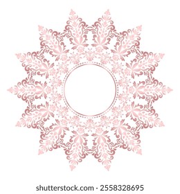 Damask Round Wreath rose gold circular round ornament floral Abstract pattern, Classical Victorian traditional style, illustration Vintage Design, Flower frames, Mandala, Antique, Moroccan frame