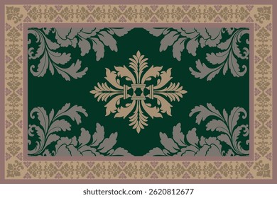 Damask rug pattern. Capet design. Rug pattern texture,carpet pattern floral.motif,grometric. Rug design elegance, decor living dining room,bedroom. Damask floral pattern.Woven carpet illustration.