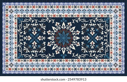 Patrón de alfombra de damasco, diseño de alfombra Navajo patrón de alfombra tailandesa, nativo americano, motivo geométrico. Diseño de alfombra para decoración. Manta de patrón de alfombra, ilustración de alfombra tejida. Boho geométrico, decoración étnica azteca.