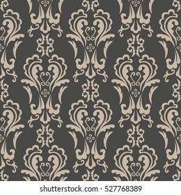 Damask seamless classic pattern. Vintage Baroque delicate vector background. Classic damask ornament for wallpapers, textile, fabric, wrapping, wedding invitation. Exquisite floral baroque template.