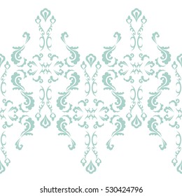 Damask seamless classic pattern. Vintage Baroque delicate vector background. Classic damask ornament for wallpapers, textile, fabric, wrapping, wedding invitation. Exquisite floral baroque template