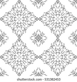 Damask seamless classic pattern. Vintage Baroque delicate vector background. Classic damask ornament for wallpapers, textile, fabric, wrapping, wedding invitation. Exquisite floral baroque template