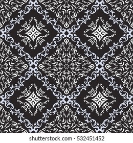 Damask seamless classic pattern. Vintage Baroque delicate vector background. Classic damask ornament for wallpapers, textile, fabric, wrapping, wedding invitation. Exquisite floral baroque template