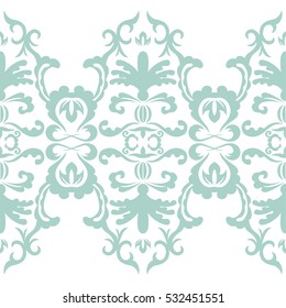 Damask seamless classic pattern. Vintage Baroque delicate vector background. Classic damask ornament for wallpapers, textile, fabric, wrapping, wedding invitation. Exquisite floral baroque template..