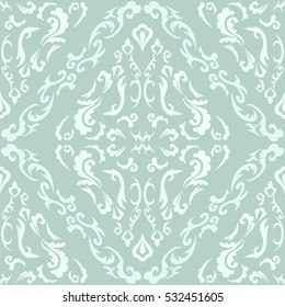 Damask seamless classic pattern. Vintage Baroque delicate vector background. Classic damask ornament for wallpapers, textile, fabric, wrapping, wedding invitation. Exquisite floral baroque template